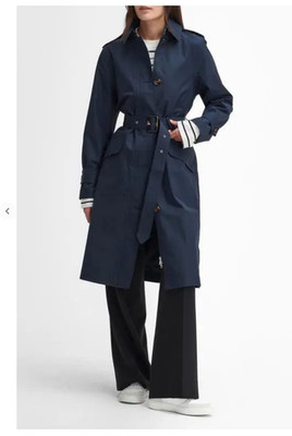 Dark Navy ~ Barbour Camilla Waterproof Trench Coat MSRP$495 BRITISH ELEGANCE