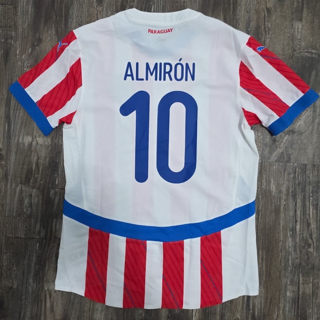 2024 Puma Paraguay Home Soccer Jersey Miguel Almiron Men M Player