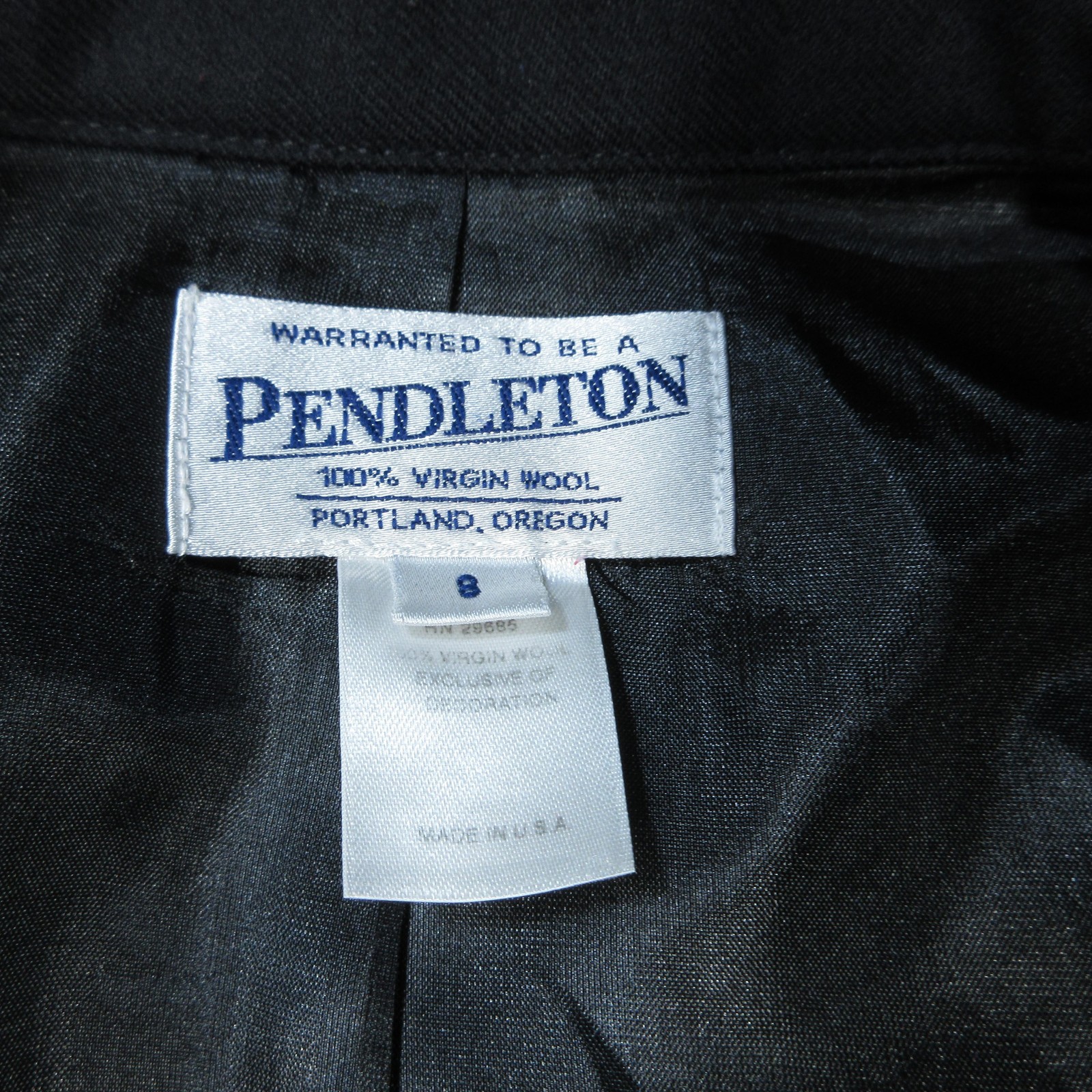 Pendleton Jacket Womens 8 Black Virgin Wool Made … - image 4