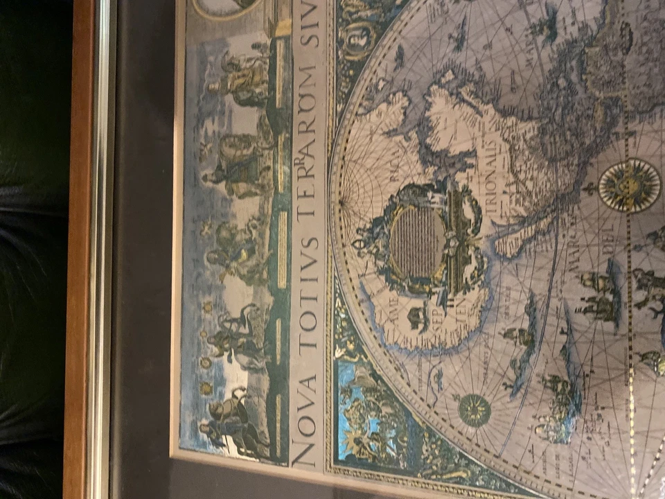 Blaeu Vintage Wall Map Framed Nova Totius Terrarium - Image 4 of 4