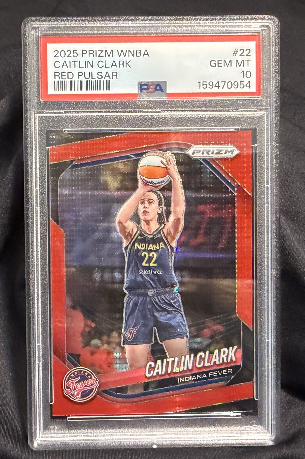 2025 CAITLIN CLARK /299 SP RED PULSAR PRIZM INDIANA FEVER #22 WNBA PSA 10