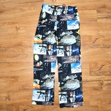 Star Wars Pajama Pants Graphic Print Black Elastic Waist Large