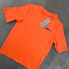 Cat  Jack Rash Guard Kids M 8/10 Husky Orange NWT Shark Swim Shirt UPF 50 