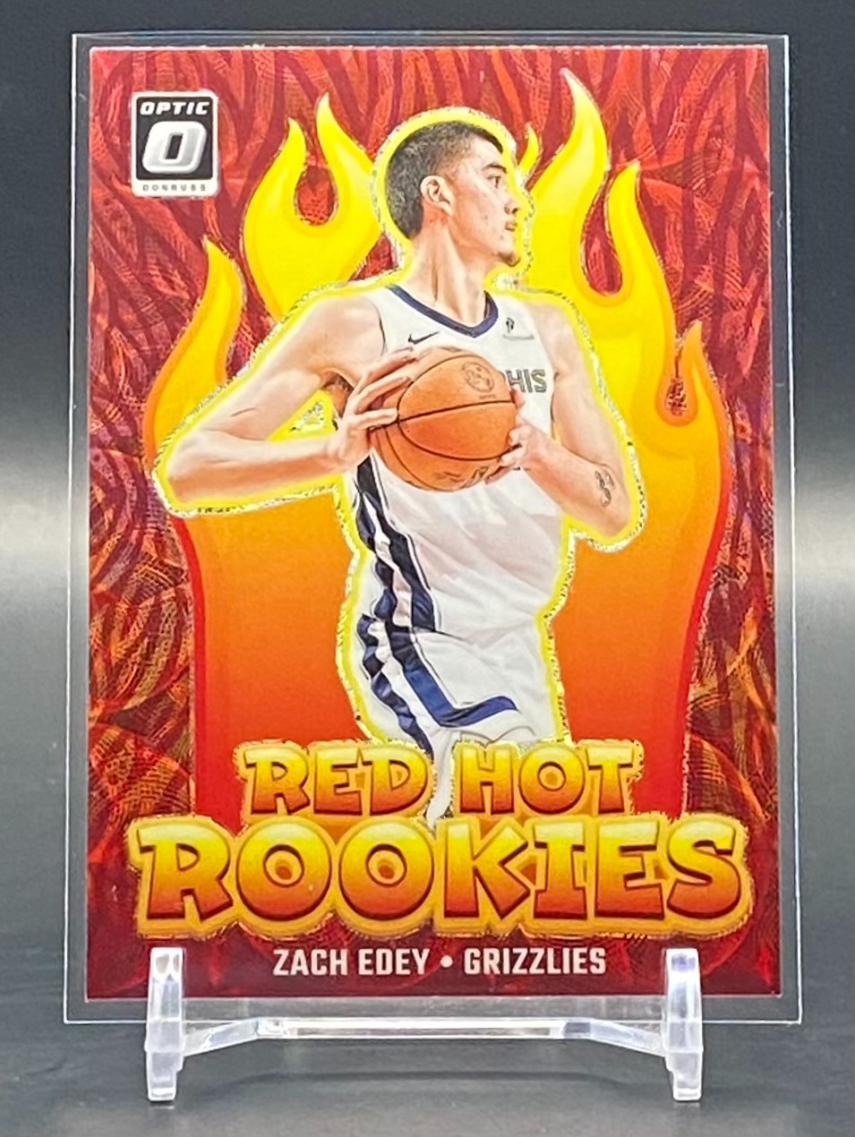 2024-25 Panini Donruss Optic Zach Edey Red Hot Rookies Red International RC #4