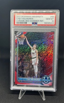 2021-22 Bowman University - Chet Holmgren #89 Red Shimmer Refractor /10 (RC)