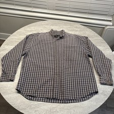 Eddie Bauer Vintage Button Shirt Mens XL Plaid Flannel Long Sleeve Western