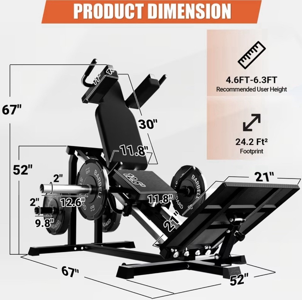 Leg Press Machine with 900lb Capacity, Leg Sled And Hack Squat Machine ...