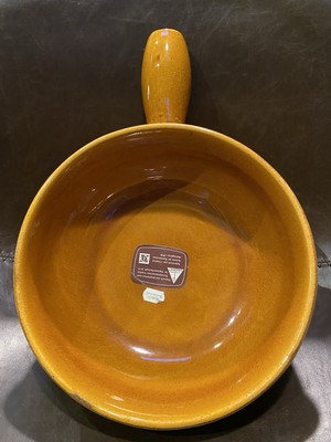 Vintage Landert 22 Switzerland Gold Stoneware Pottery Dish Fondue