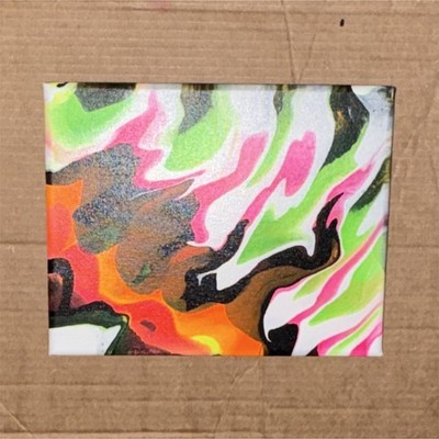 Abstract Multicolor Neon Glow Effect Painting, Unframed Single Piece Wall Art