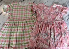 Lot Of Two Girls Dresses Size 9-10 Year Spring Easter Bunny Pastel