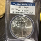 2013-W $1 American Silver Eagle PCGS MS70 - West Point Label