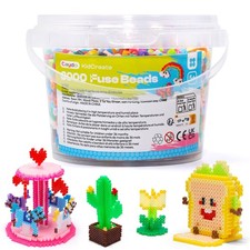 Caydo 3000PCS 5mm Fuse Beads, Mixed Colors Iron Beads for Kids Multicolored