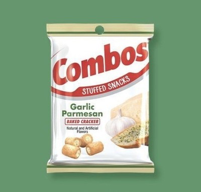 Combos Garlic Parmesan Baked Cracker, Stuffed Snacks 6.3 oz  - 1 New Bag