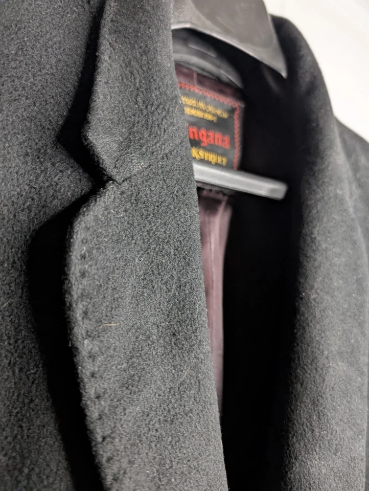 Gabardina negra visón cachemir mongol Khingana Woolf Brothers a medida L/XL Foto 2 de 4