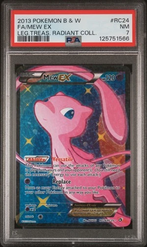 2013 POKEMON B&W LEGENDARY TREASURES RADIANT COLLECTION #RC24 FA/MEW EX PSA 7
