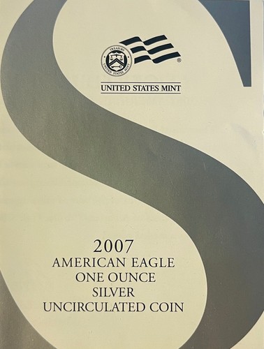 2007-W Burnished American Uncirculated Silver Eagle Mint Issued COA (NO Coin)
