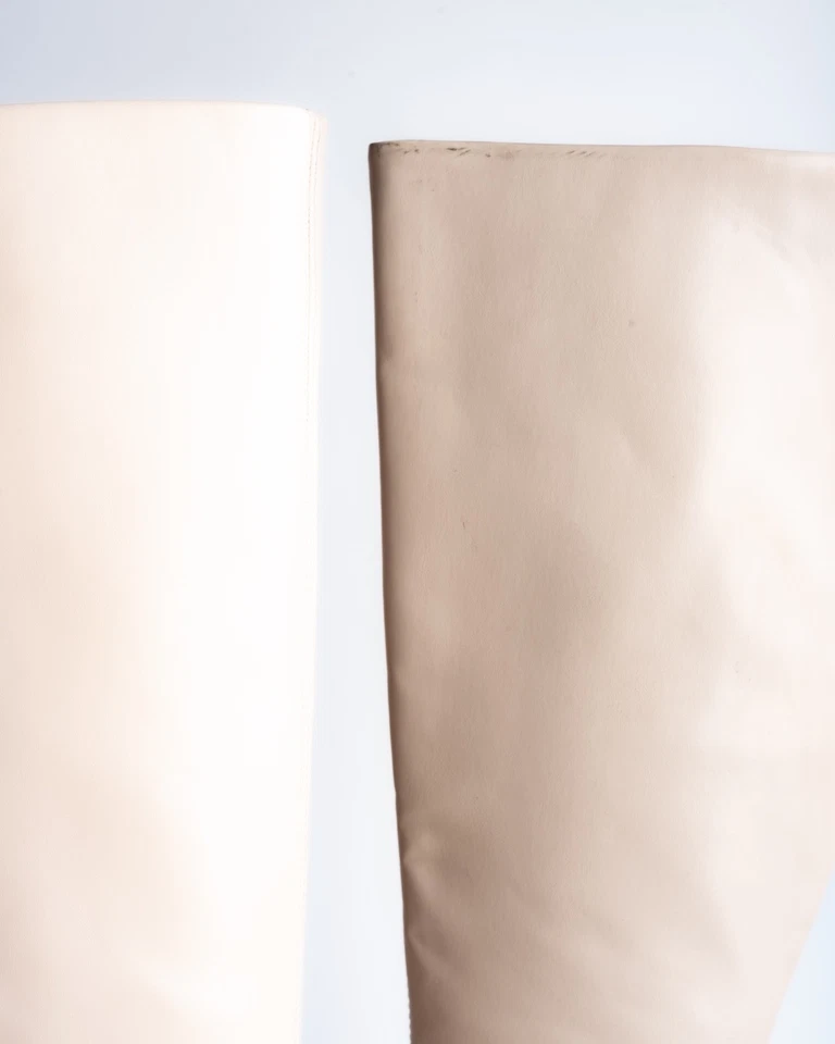 Zara Womens Knee High Boots Winter White Faux Leather US 9 EU 40 NWD 2009/410 - Image 3 of 4