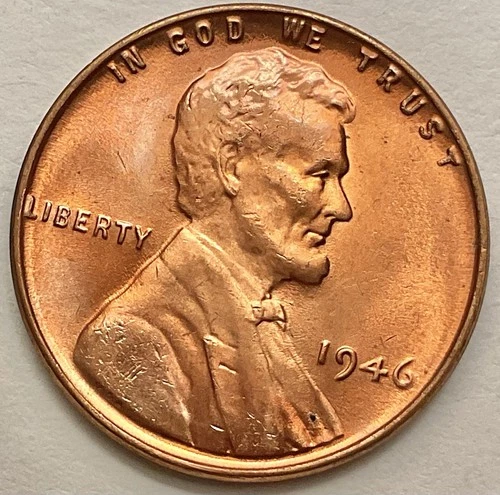 1946p  Choice Uncirculated BU Red RD - Lincoln Wheat Cent  B812