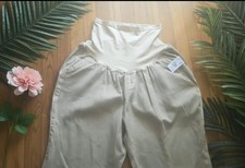 SHEIN Women  s Beige Maternity Pants 3X High Rise Pull-On Twill Stretch Pockets