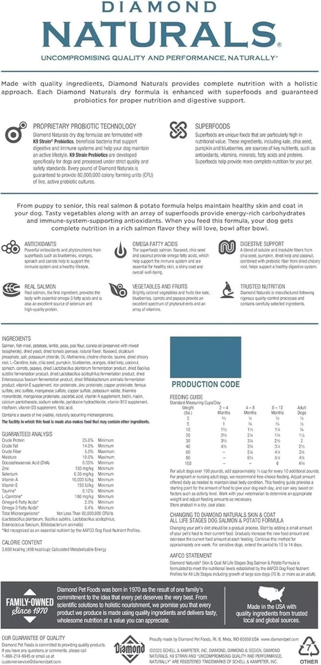 Receta de carne real con piel y pelaje de diamante comida seca para perros con salmón salvaje capturado 30... Foto 4 de 4