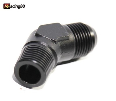 1x 10AN Male to Male 1/2''NPT Black 45 Degree Flare Fuel Oil Gas Line Fitting