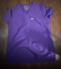 FIGS Technical Collection Women's V-Neck Scrub Top in Amethyst/Purple, Size S