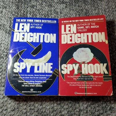 Spy Line & Spy Hook Len Deighton 2 Paperback Book Lot