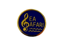 Vintage G Clef Sea Safari Blue Lapel Hat Pin Badge