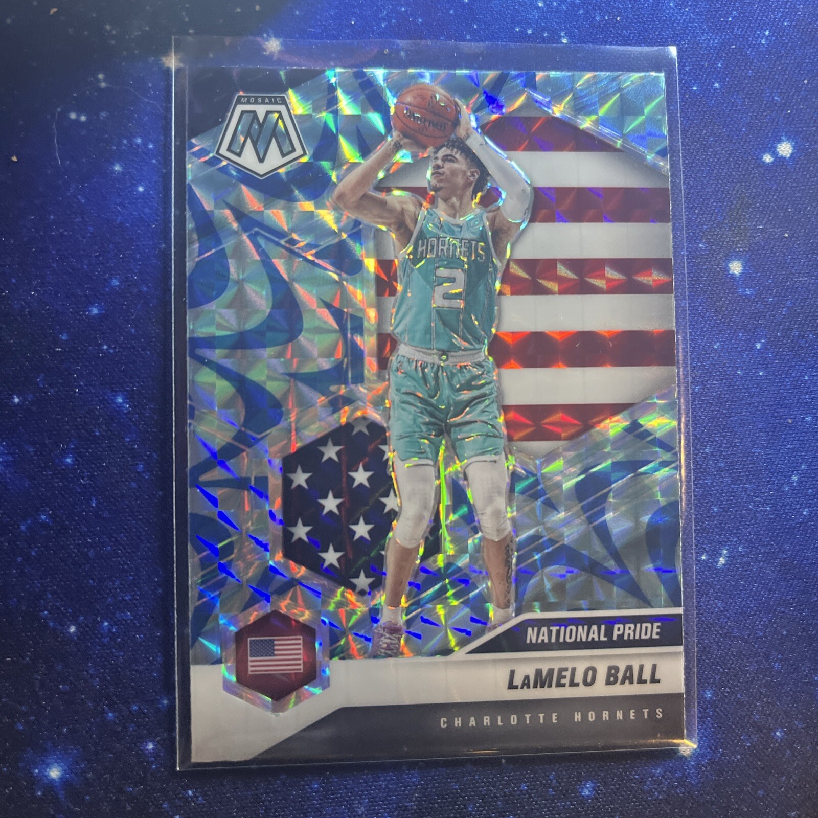 LaMelo Ball 2020-21 Panini Mosaic National Pride Reactive Blue Mosaic #257