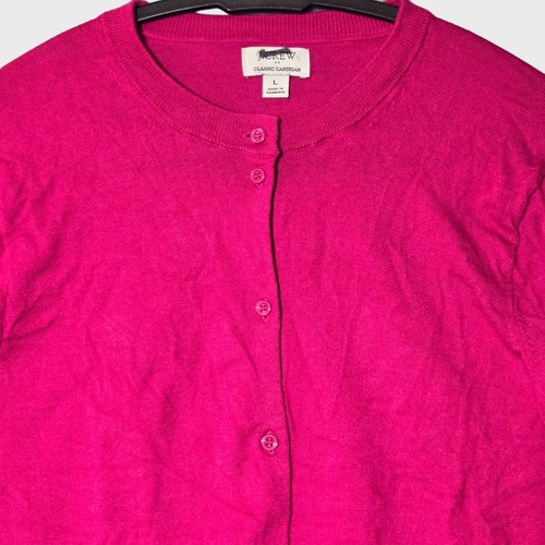 J. Crew Factory Classic Cotton Cardigan Sweater Pink Size Large NWOT - Picture 3 of 6