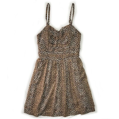 NOS Charlotte Russe Midi Leopard Print Spaghetti Strap Dress Women's Size Small
