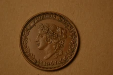 1841 Hard Times Token- Liberty Head/Not One Cent- AU w/ a few reverse scratches