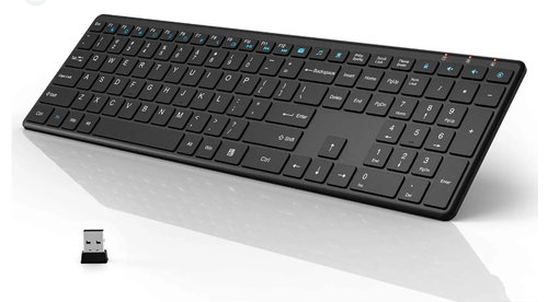 2,4 GHz WisFox kabellose Tastatur verzögerungsfrei ultraflache Tastatur für Windows - Bild 1 von 30