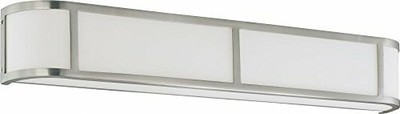 Nuvo 60/2875 Four Light Wall with Satin White Glass, Brushed Nickel