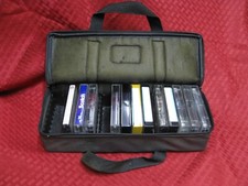 vtg World Trade Marketing 15 Cassette Tape Bag carry soft case 12 Tapes TDK etc