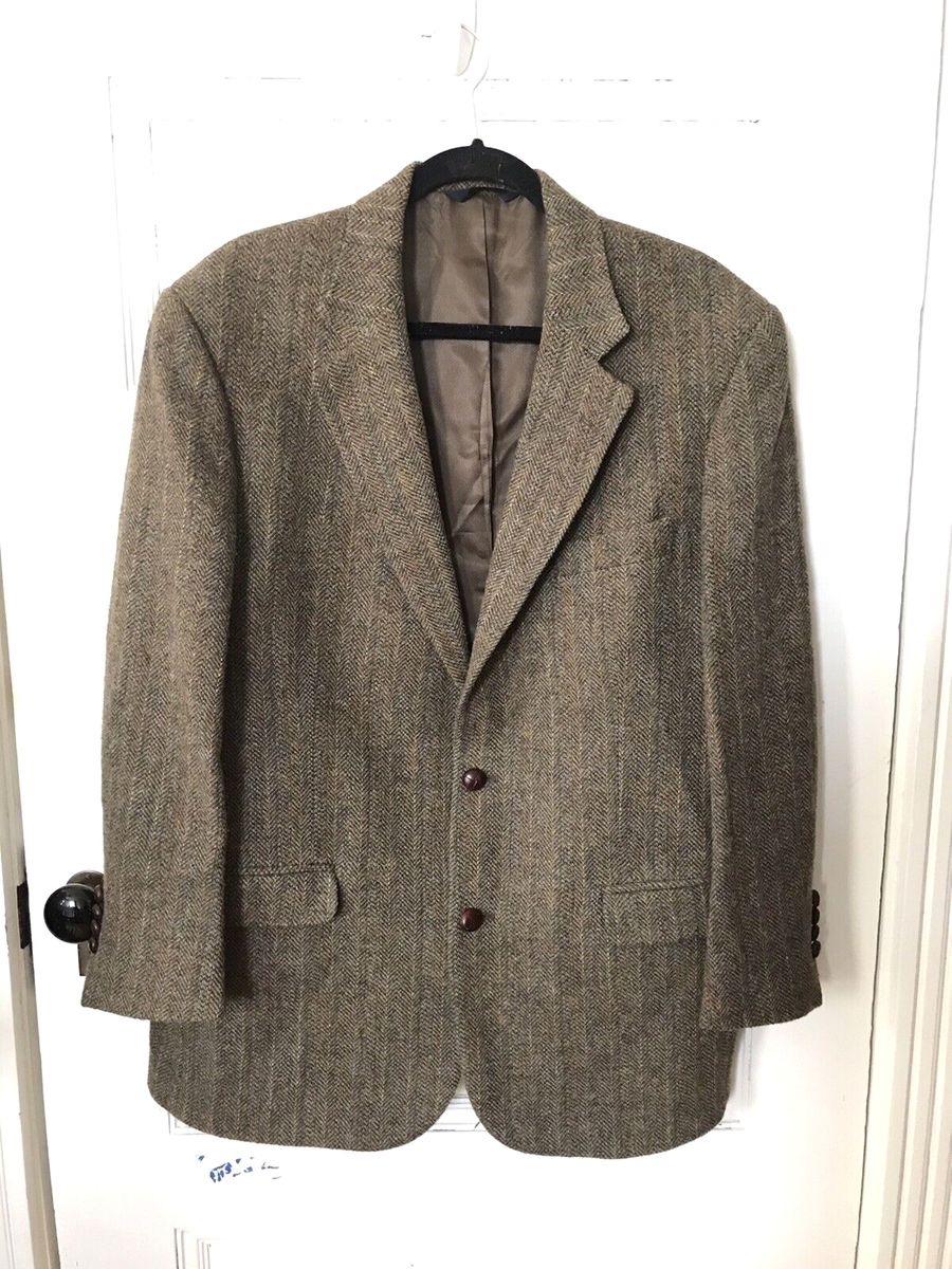 Brooks Brothers 346 Herringbone Harris Tweed Sport Coat Jacket