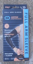 1 Copper Compression Full Arm Sleeve Size Large/Extra Large Free Shipping