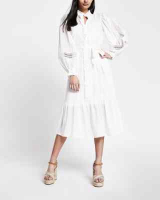 river island cotton dress Buy River Island Brown Draw String Tiered Cotton Maxi Dress from Next USA