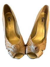 Fioni Night    Heels  Size 8. Champagne Color. Bow Detail And Peep Toe.