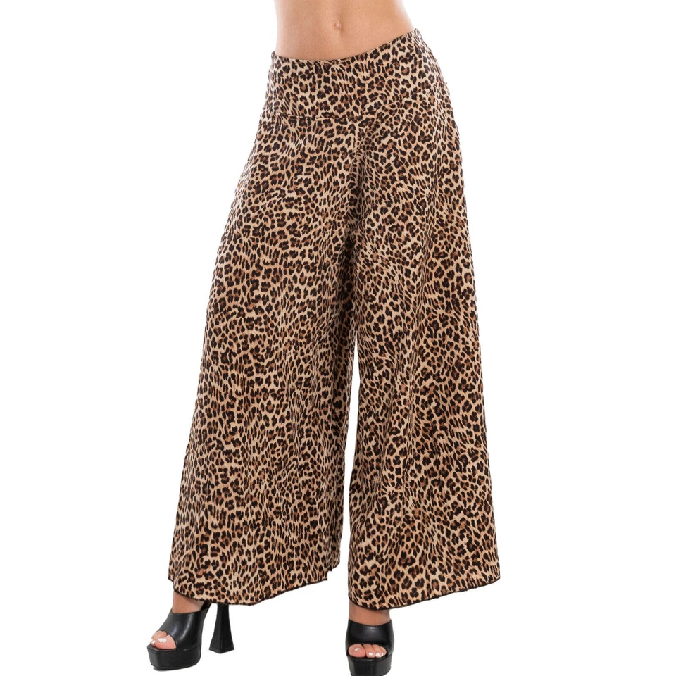 Pantalons Femme palazzo Légers Amples Animal Zèbre Léopard Toocool VI-7087 - Photo 1/1