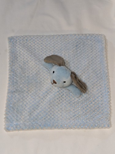 Okie Dokie blu peluche cucciolo cane orecchie marroni coperta di sicurezza strutturata Lovey Plush - Foto 3 di 9
