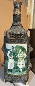 Vintage Oil & Vinegar Decanter Tree Bark Zagreb Croatia