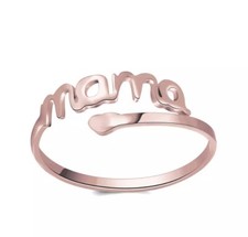 Delicate Mama Mother Mum Mothers day Adjustable Ring Rose Gold Silver uk gift
