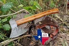 CUSTOM DAMASCUS STEEL TOMAHAWK , HATCHET , AXE ,INTEGRAL , AXE + SHEATH AH-2059