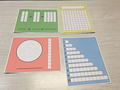 Write-On/Wipe-Off Unifix Cube Mats  20PCS CLASSROOM SET 