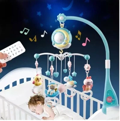 LEOM Baby Musical Mobile Crib with Music and Lights Timing Function Projection