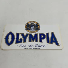 VTG Olympia Beer Sticker Decal "It's the Water" 1986 Bar Man Cave New NOS 7.5"