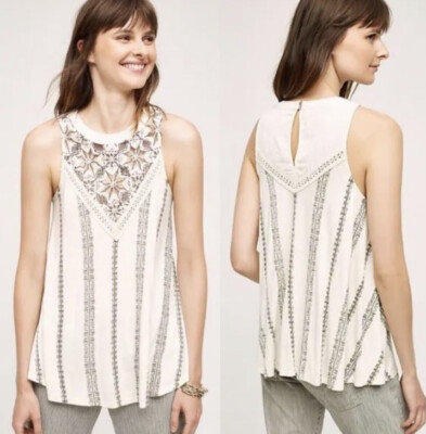 Akemi + Kin Anthropologie XS Lawrie Tank Top Sleeveless Shirt Swing