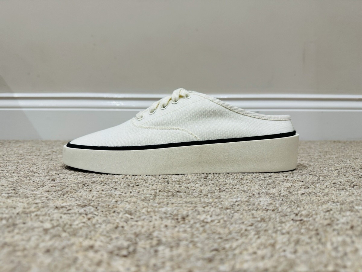 FEAR OF GOD 101 BACKLESS OFF WHITE CANVAS TRAINERS SNEAKERS MEN 