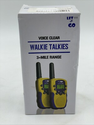 Let Us Go Walkie Talkie Set T-388 3+Mile Range Two-Ways Radio New In Box